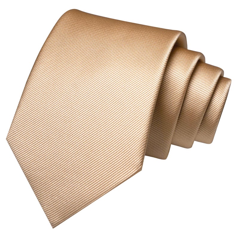 JEMYGINS Gold Formal Necktie and Pocket Square, Hankerchief and Tie Bar Clip Sets for Men - Image 2